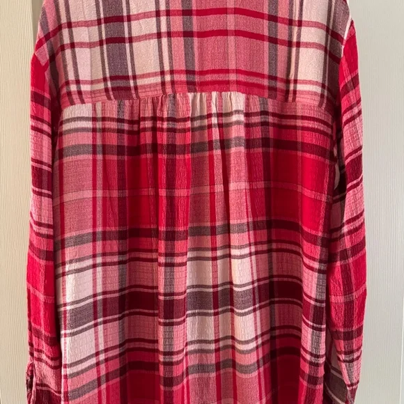 Anthropologie Pilcro Plaid Gauze Shirt-XL-NWT - Picture 3 of 12